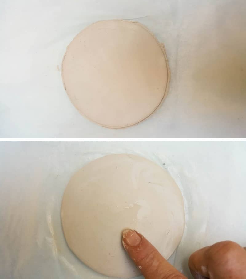 Smooth the clay with a little water