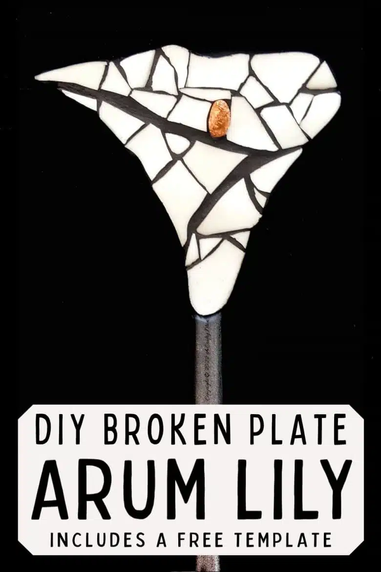 Don’t throw away that broken plate until you see how easy it is to turn into this beginner-friendly arum lily mosaic. The free, step-by-step tutorial includes a template and loads of tips to get you started. #ACraftyMix