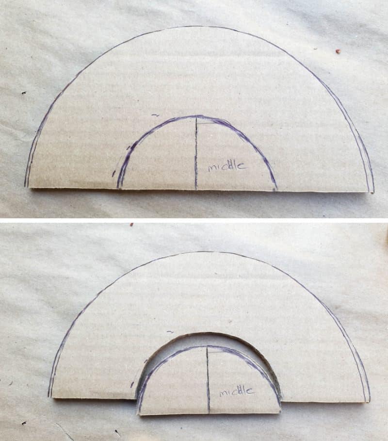 Use a ruler or measuring tape to draw the inside arch