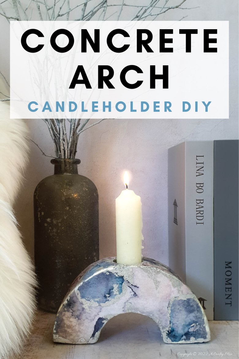 No matter your d&eacute;cor style, this easy to make concrete arch candleholder will light up the dinner table and look stunning on a window sill or bookshelf! No special tools or molds required and you can customize them to suit your unique look and vibe. #ACraftyMix