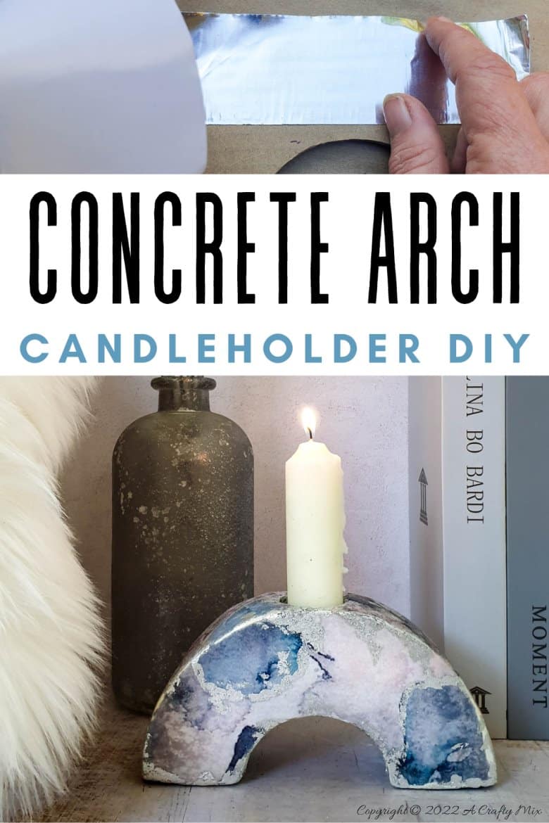 No matter your d&eacute;cor style, this easy to make concrete arch candleholder will light up the dinner table and look stunning on a window sill or bookshelf! No special tools or molds required and you can customize them to suit your unique look and vibe. #ACraftyMix
