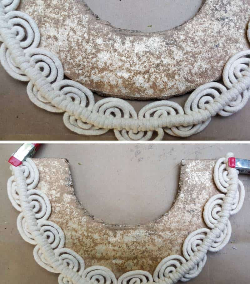 Glue the trim or what ever you're using on the collar