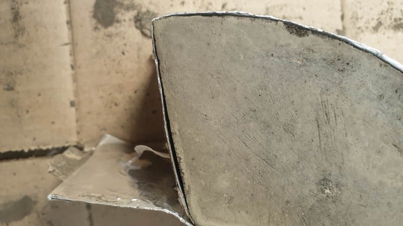 Peel the cardboard mold off once the concrete sets