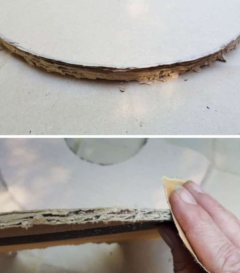 Use 100-grit sandpaper to smooth out the cut edges