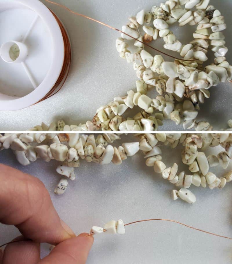Add the beads onto some thin jewelry wire