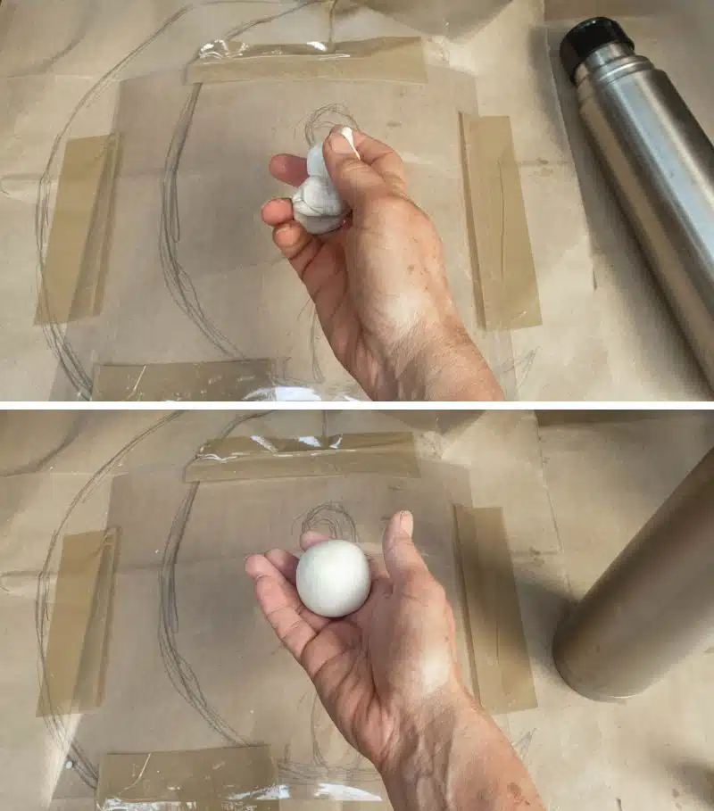 Knead the clay to condition it and make it easier to work with.