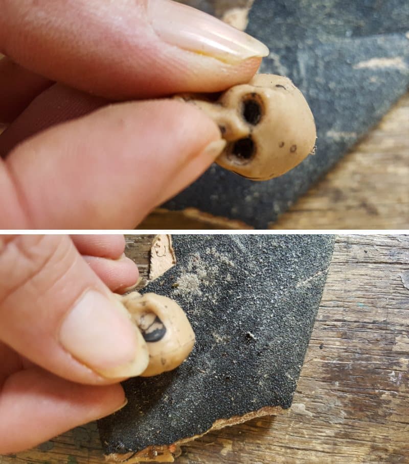 Lightly sand away any rough bits