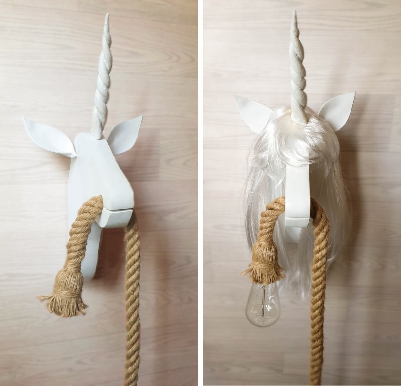 Thread the wire through the hole before adding the light bulb