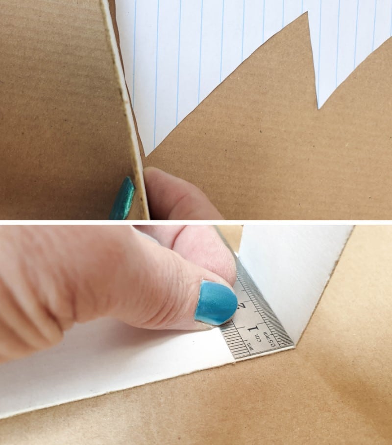 A ruler will help make sharp, crisp bends in the cardboard