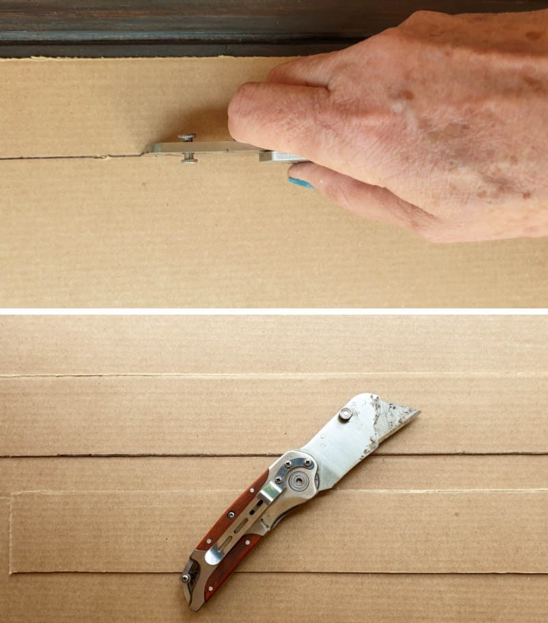 Use a sharp craft knife to cut strips of cardboard
