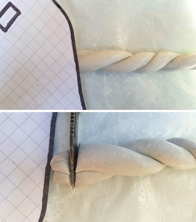 Use the printed unicorn template to slice away the horn