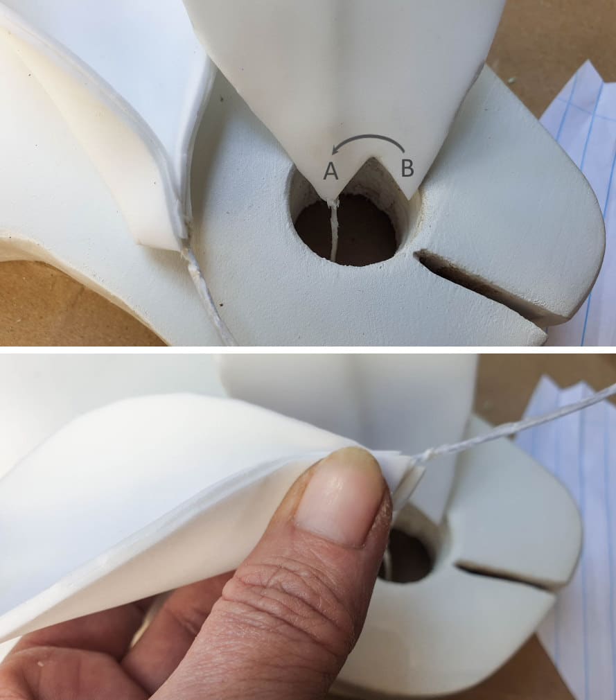 Glue the bottom of the ears together
