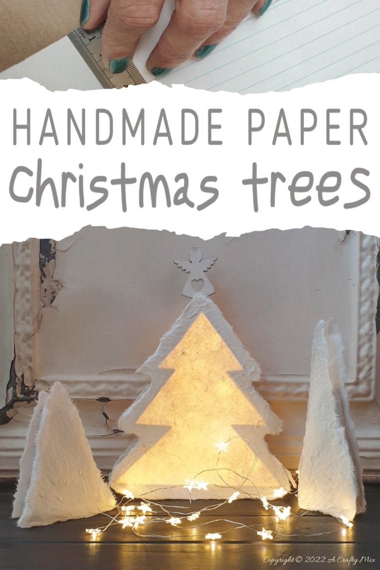 Do you want to make something that's both gorgeous and budget-friendly this festive season? If so, these easy-to-make, handmade paper Christmas trees tick all the right boxes. They look great on the mantle or a table and the lights give them a beautiful warm glow. #ACraftyMix #Tutorial