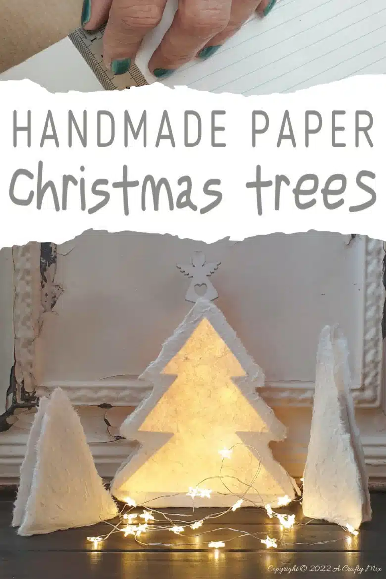 Do you want to make something that's both gorgeous and budget-friendly this festive season? If so, these easy-to-make, handmade paper Christmas trees tick all the right boxes. They look great on the mantle or a table and the lights give them a beautiful warm glow. #ACraftyMix #Tutorial