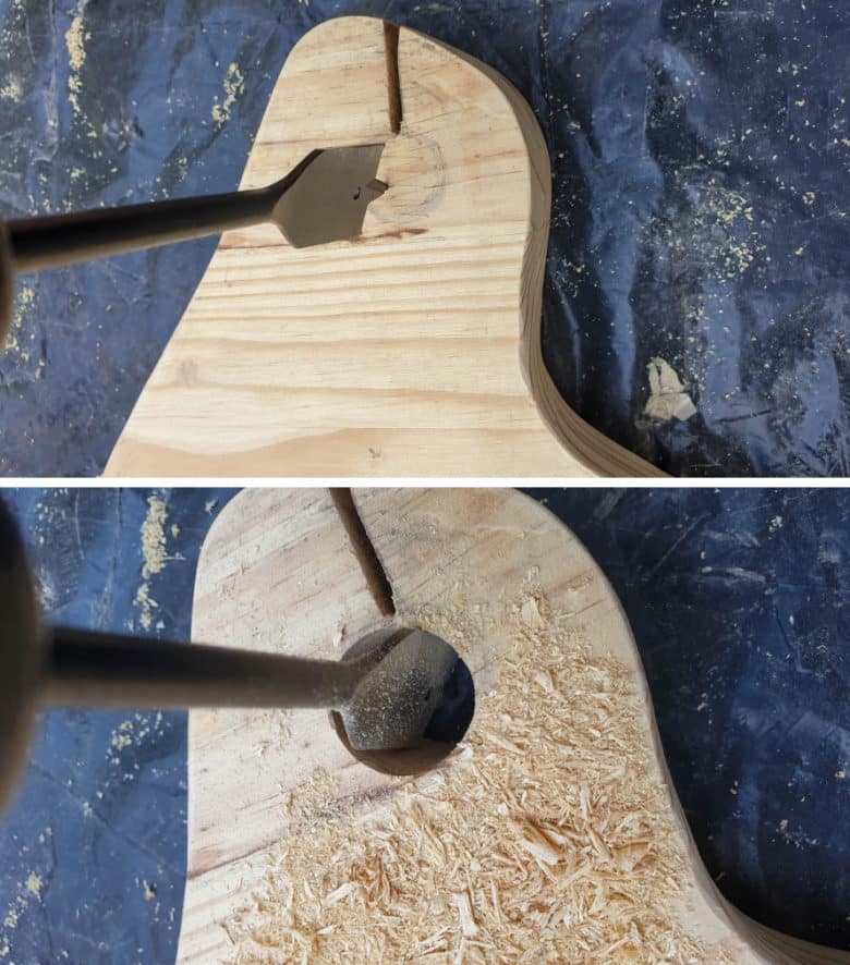 Drill a hole that's big enough for the cable