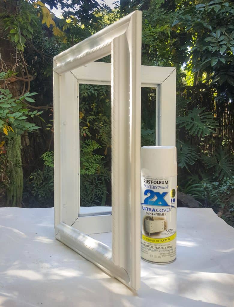 Spray paint the frames to tone in with your decor