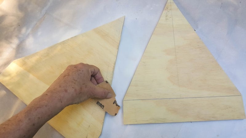 Sand the edges of the cut pieces