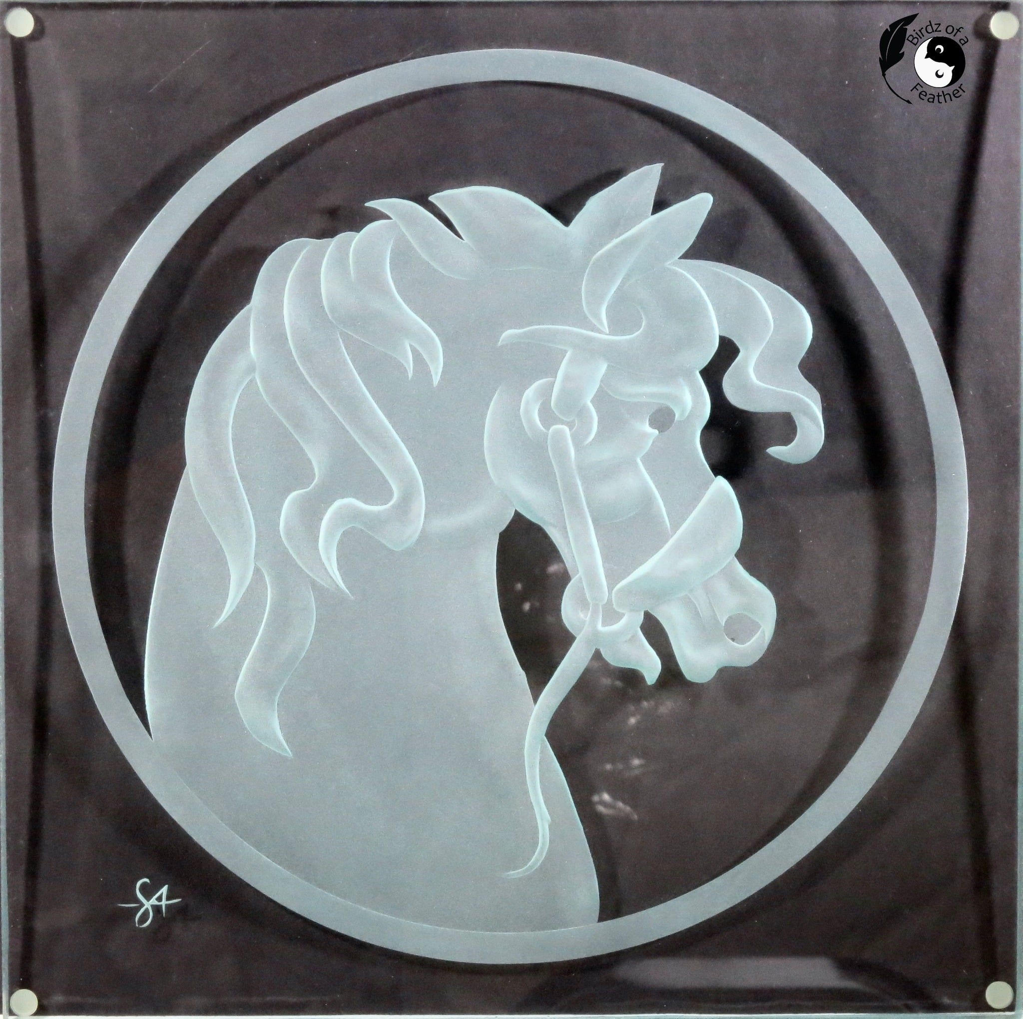 Gorgeous sandblasting horse from Birdz of a Feather