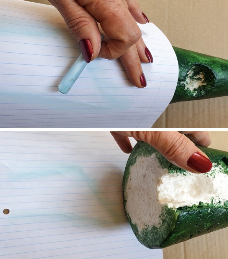 Use a piece of chalk to smudge around the edges of the door to get a rough template