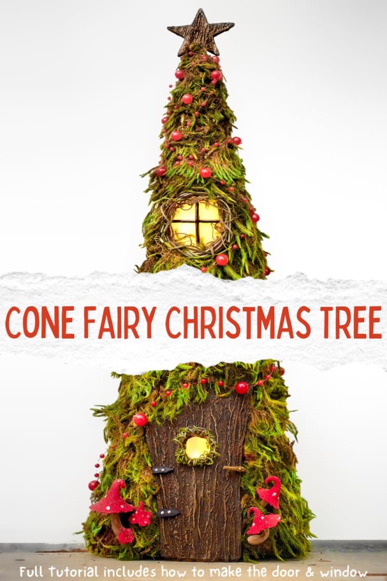 Welcome the fae folk to your festive celebrations with a Cone Fairy Christmas Tree with lights. The step-by-step tutorial will show you how to make one. #ACraftyMix