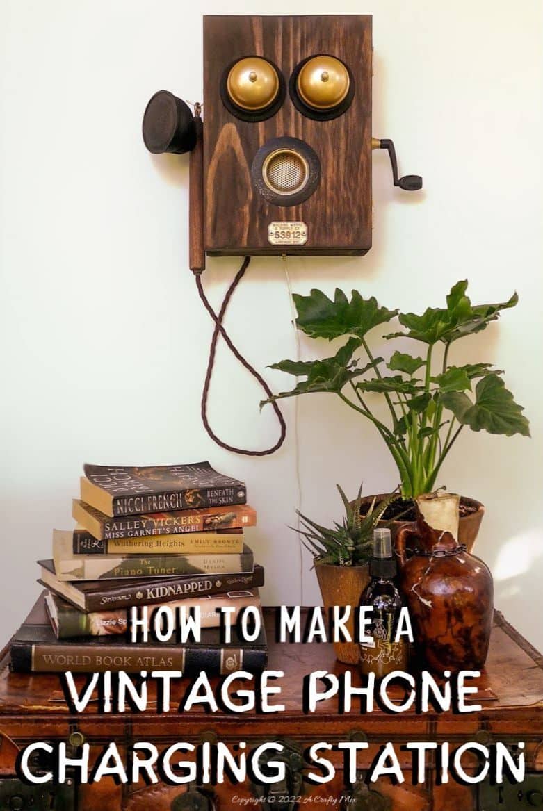 Clear the clutter and power up your devices with this repurposed vintage phone charging station. It uses a weird mix of common household items and salvaged bits to create a unique d&eacute;cor piece that&rsquo;s practical and easy to make. Out-of-the-box thinking at its best. #ACraftyMix #Tutorial