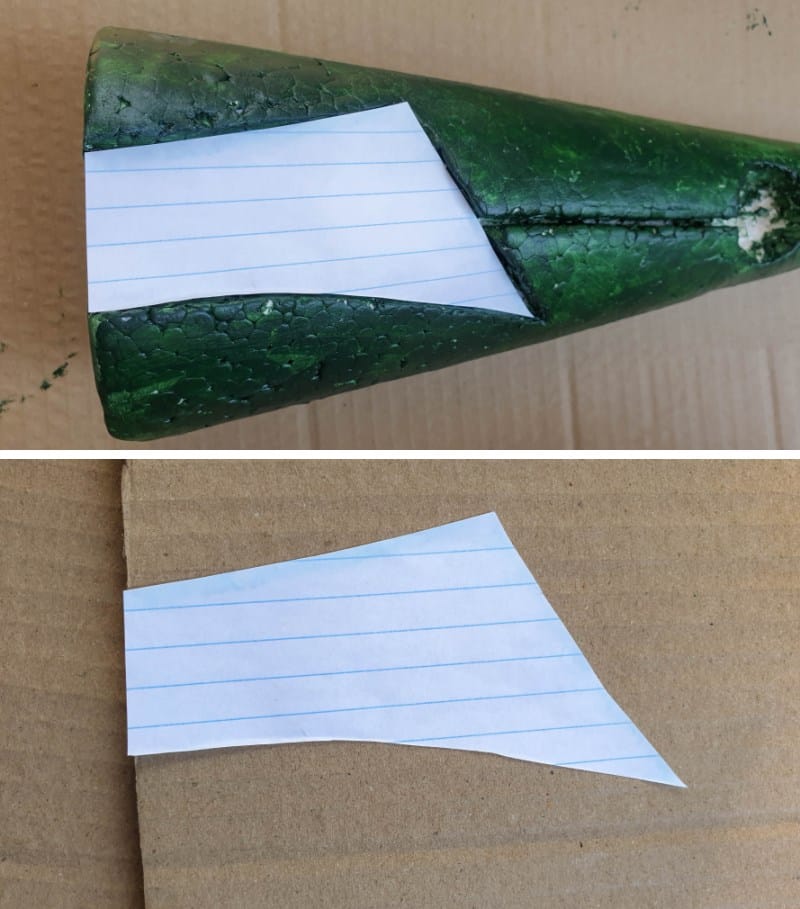 Use a piece of chalk to smudge around the edges of the door to get a rough template. Test fit the template before cutting it out of cardboard