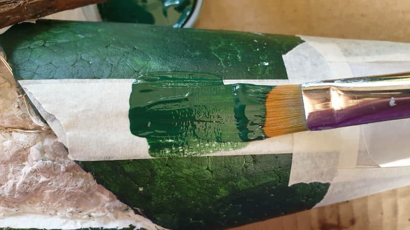 Paint the masking tape green