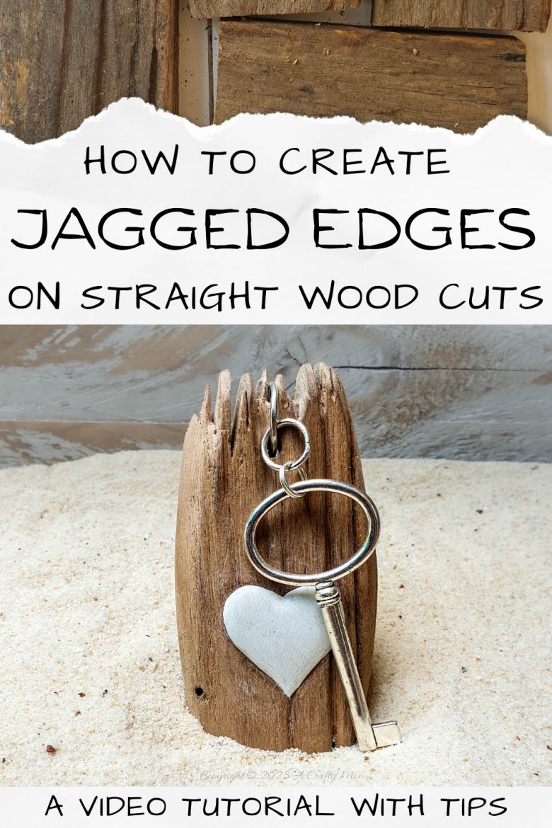 Don&rsquo;t you hate it when you have an idea for a well-worn woody creation, but you can&rsquo;t find the right piece of wood? This quick technique will show you how to turn straight-cut wooden edges into realistic jagged edges in 4 easy steps. It&rsquo;s a game-changer and will have you making all those creations in no time. Includes a video tutorial. #ACraftyMix