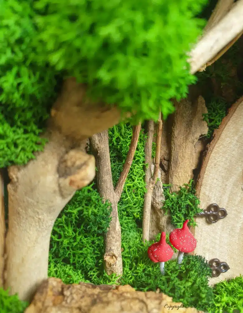 Create a small magical fairy forest inside a reverse canvas. It’s filled with wonder and doesn’t take long to put together. The perfect addition to your home decor, this one-of-a-kind artwork makes an enchanting statement. Full tutorial @ #ACraftyMix