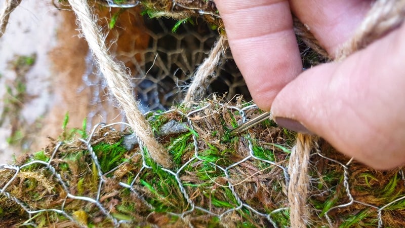 Add twine laces