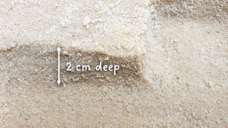 Carve down into the sand