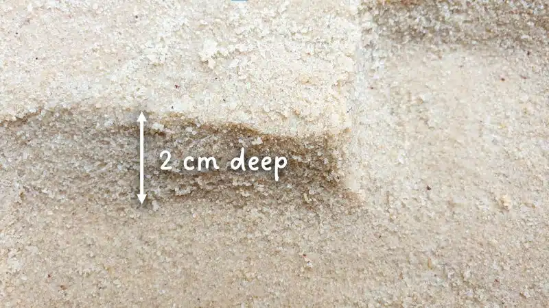 Carve down into the sand