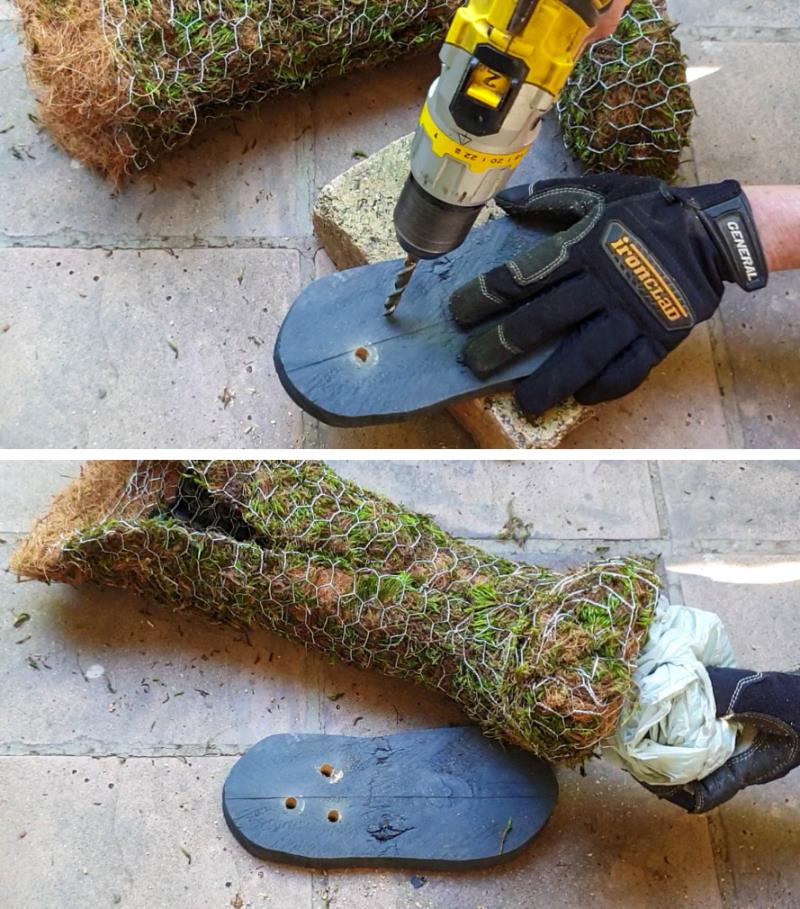Drill a few drainage holes in the boot sole