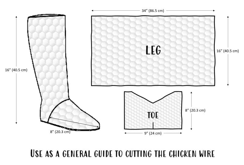 Rough cutting guide for making the mossy boot planter