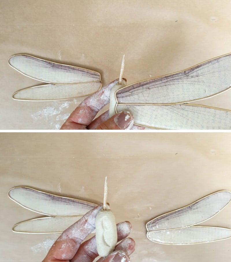 To create the wing support bead make a tube