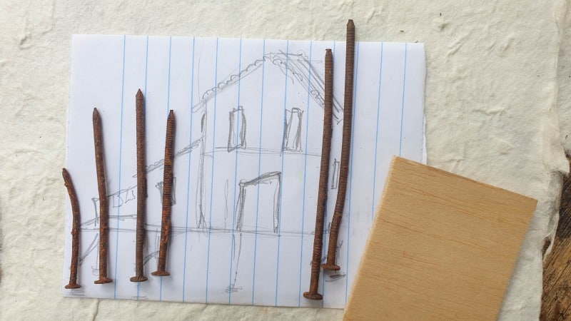 Use the sketch as a guide to position the nails