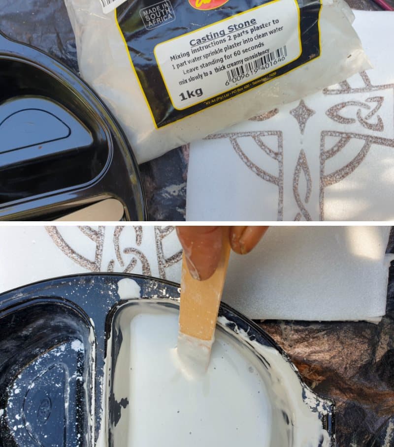 Mix up a batch of casting stone or plaster of Paris