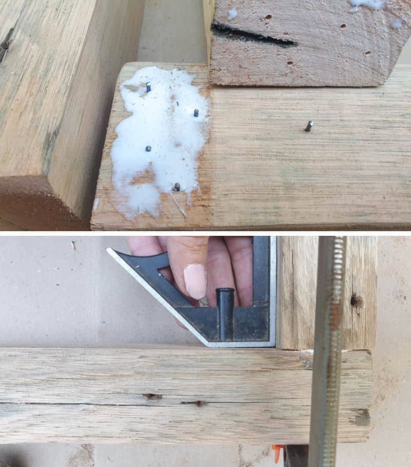 Check to ensure the shadow box sides are square