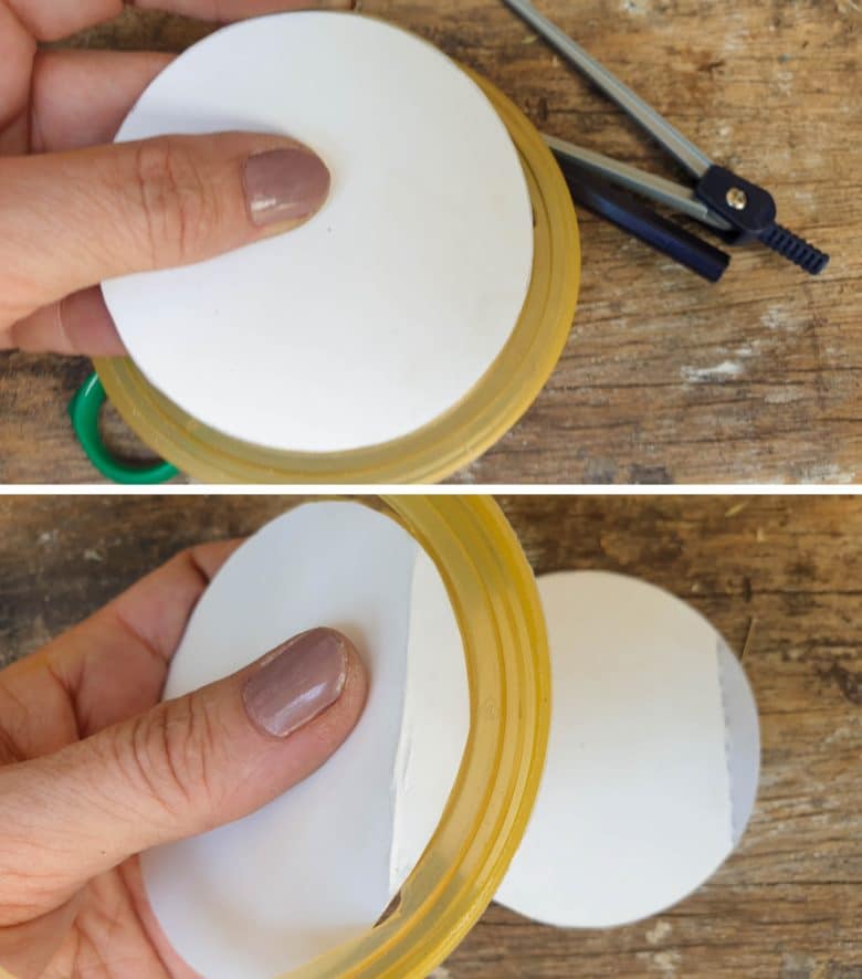 Cut two circular templates for the door