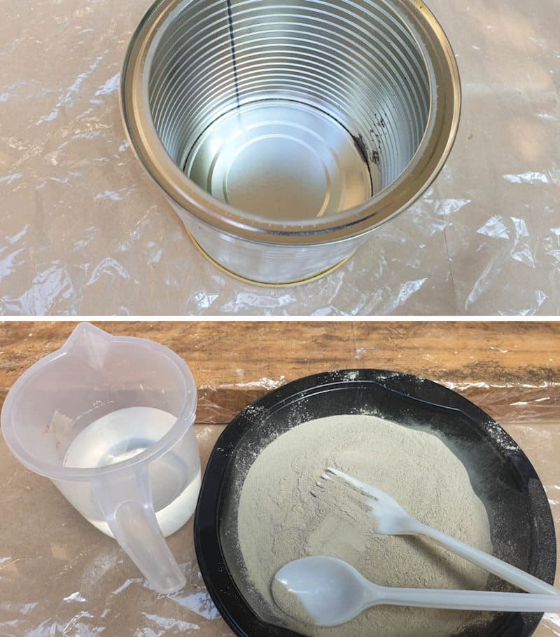 To mx the thinset (tile adhesive) you need a empty bowl, water, something to mix with and the thinset mix