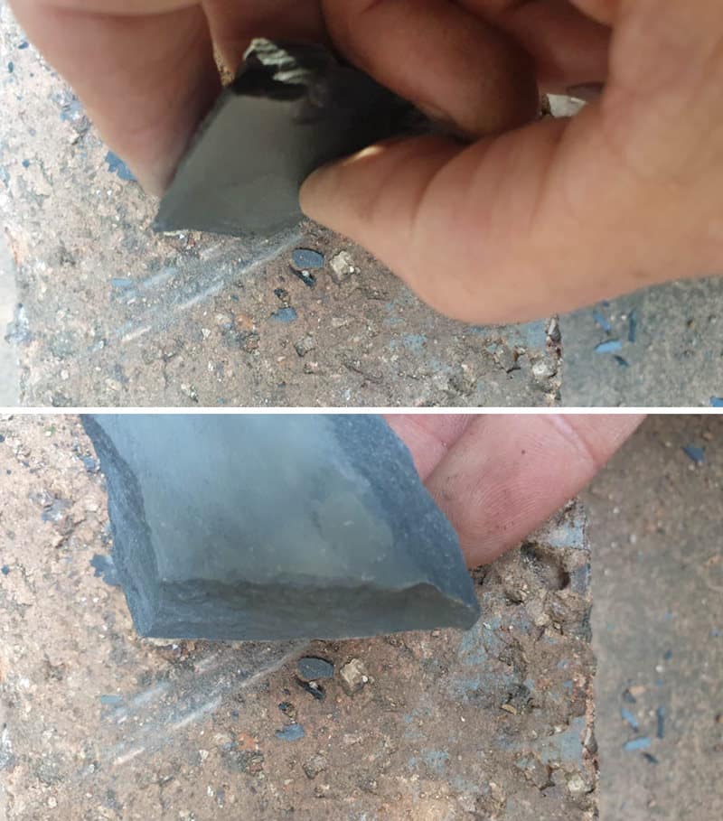 File down any sharp edges on a brick or use sand paper