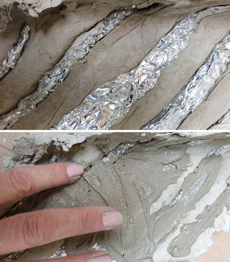 Apply thinset (tile adhesive) to the back of the substrate