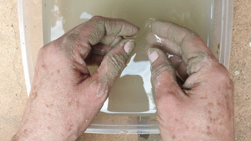 If you don't work with gloves wash your hands frequently and apply lotion