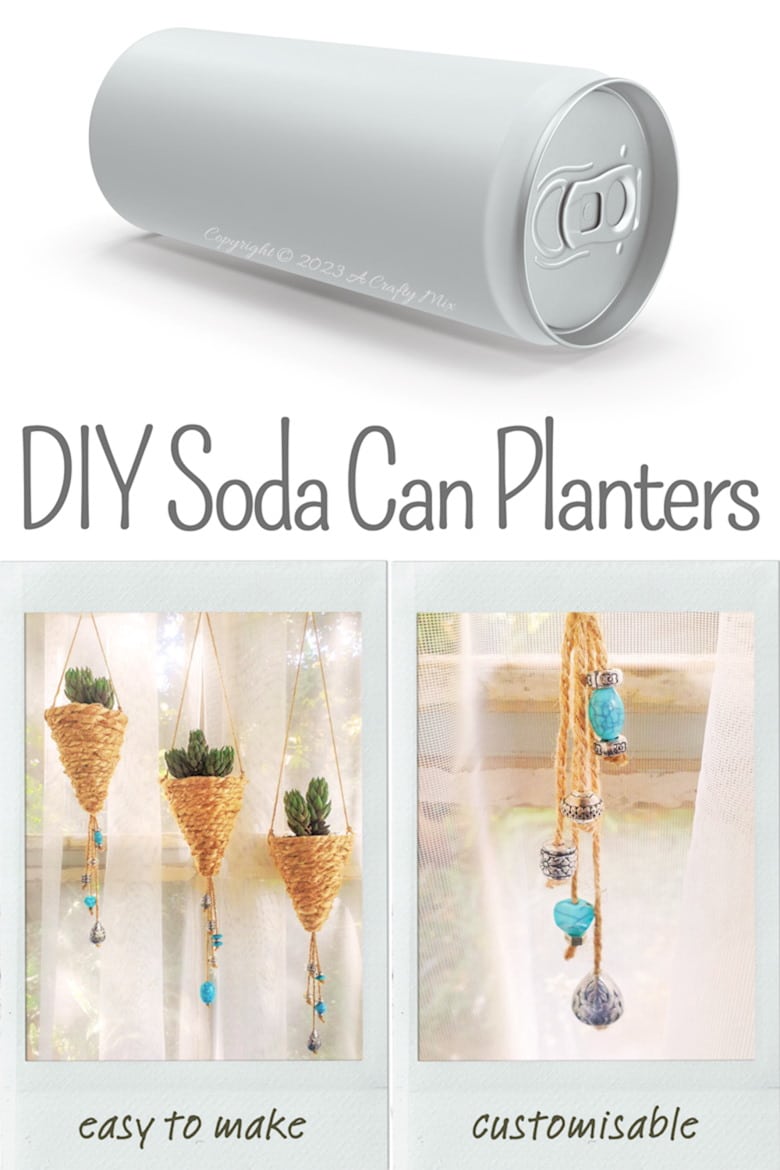 Looking for a fun and sustainable way to decorate your space? Discover how easy it is to turn throw-away stuff into rustic little homes for your plants. These budget-friendly recycled soda can rope planters are a unique way to display your green friends and contribute to a sustainable lifestyle at the same time. Get the full tutorial at #ACraftyMix