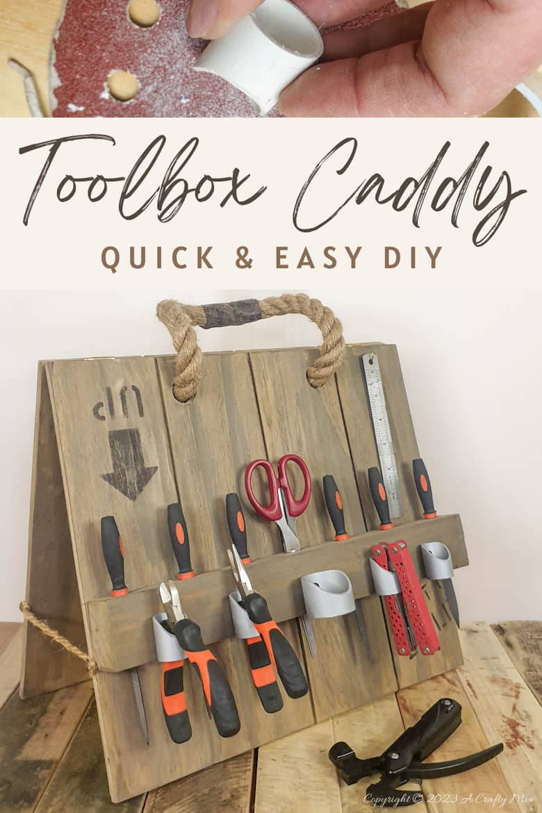 Tired of looking for your tools? Conquer the chaos with this easy DIY toolbox caddy! Crafted from scrap wood, this budget-friendly solution will keep your tools neatly arranged and within easy reach. Spend a morning on this fun project and transform your workspace into an organized haven. The best part? You can customize the compartments and design to fit your tools perfectly. #ACraftyMix
