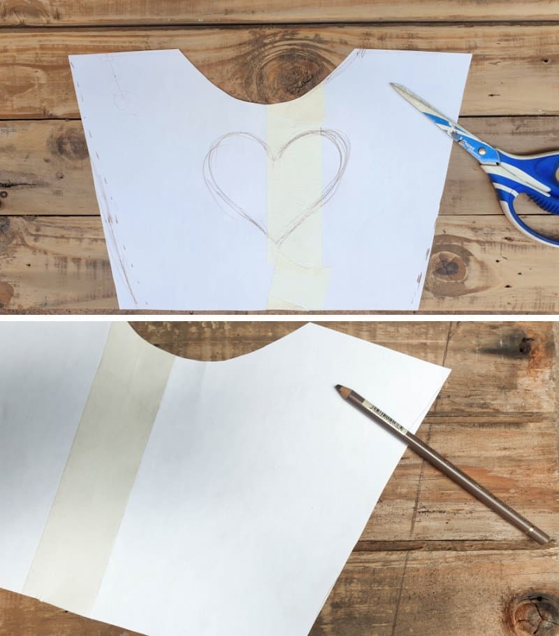 Use the handbag sketch as a guide to cut the shape from pallet scraps