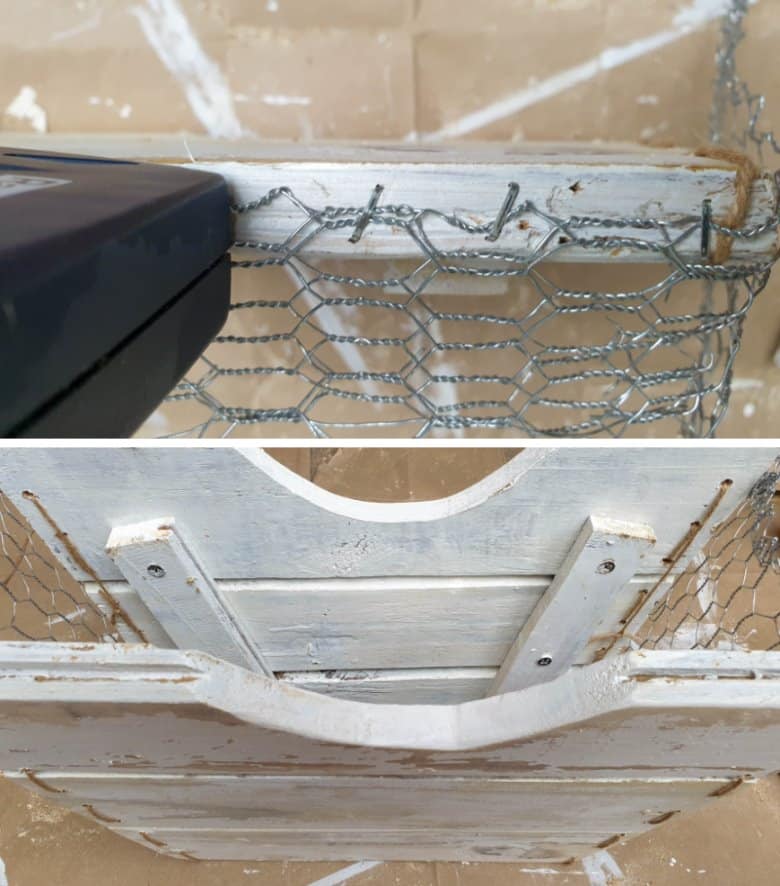 Staple the chicken wire in place