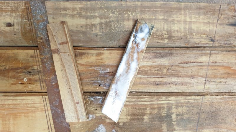 Cut strips of wood to join the pallet scraps together