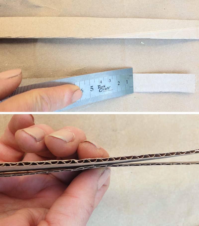 Cut strips to form the walls of the cardboard mold