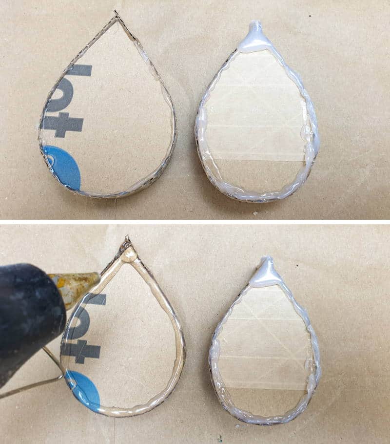 Build the easy cardboard mold by gluing or taping the walls to the base shape